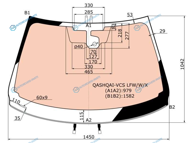 QASHQAI-VCS LFWWX Стекло лобовое с полным обогревом + дд NISSAN QASHQAI 14-18
