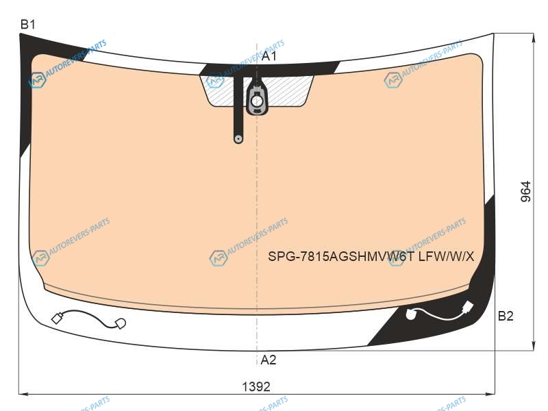 SPG-7815AGSHMVW6T LFWWX Стекло лобовое с полным обогревом + дд SKODA RAPID 15-