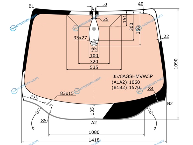 3578AGSHMVW3P Стекло лобовое с полным обогревом +дд FORD FOCUS III 45D 12-19