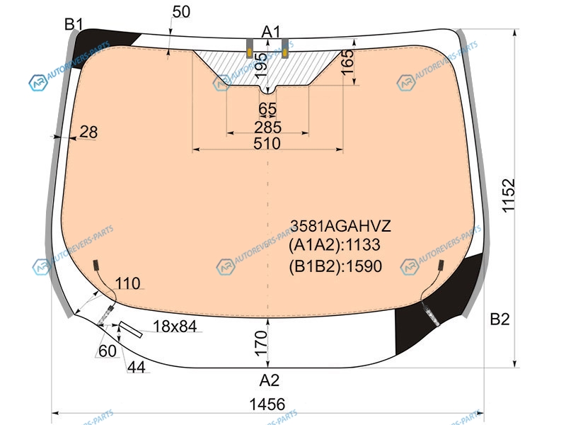 3581AGAHVZ Стекло лобовое с полным обогревом FORD ESCAPEKUGA 12-16