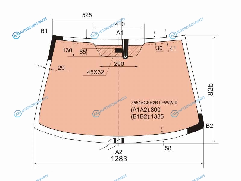 3554AGSH2B LFWWX Стекло лобовое с полным обогревом FORD KA 3D HBK 96-01