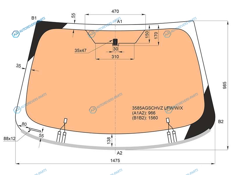 3585AGSCHVZ LFWWX Стекло лобовое с полным обогревом FORD MONDEO 45D 14-