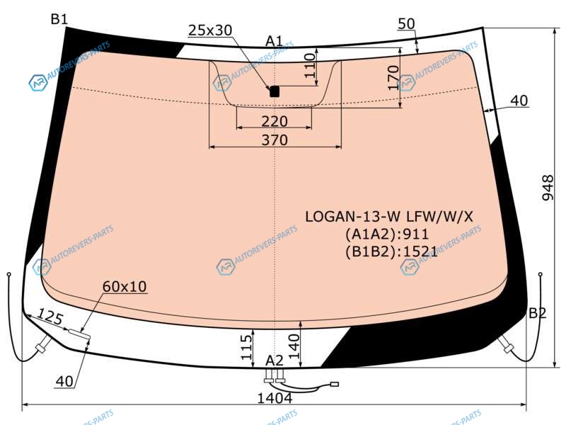 LOGAN-13-W LFWWX Стекло лобовое с полным обогревом RENAULT LOGANSANDERO 14-