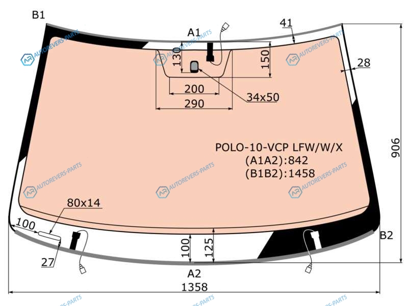 POLO-10-VCP LFWWX Стекло лобовое с полным обогревом VOLKSWAGEN POLO SEDAN 10-15
