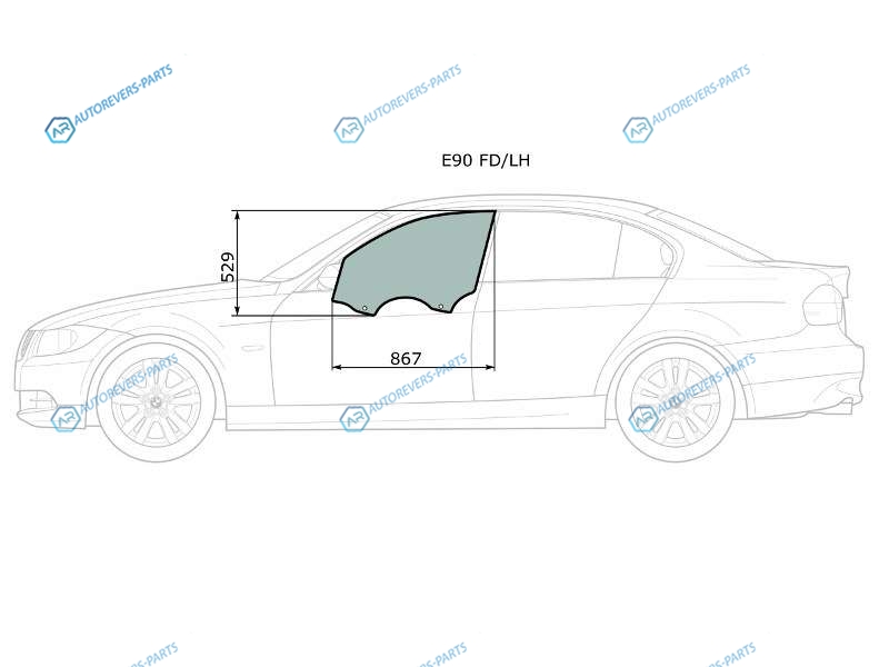 E90 FDLH Стекло переднее левое опускное BMW 3 SERIES E90E91 45D 05-11