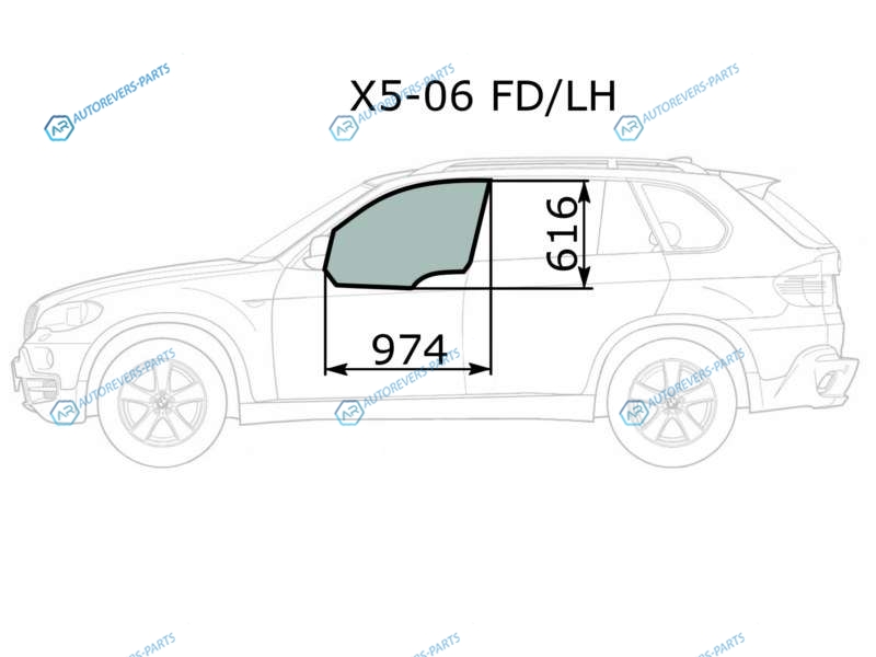 X5-06 FDLH Стекло переднее левое опускное BMW X5 E70 06-13