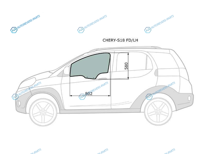 CHERY-S18 FDLH Стекло переднее левое опускное CHERY INDIS(S18) 5D HBK 09-