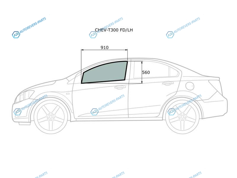 CHEV-T300 FDLH Стекло переднее левое опускное CHEVROLET AVEO 45D 11-