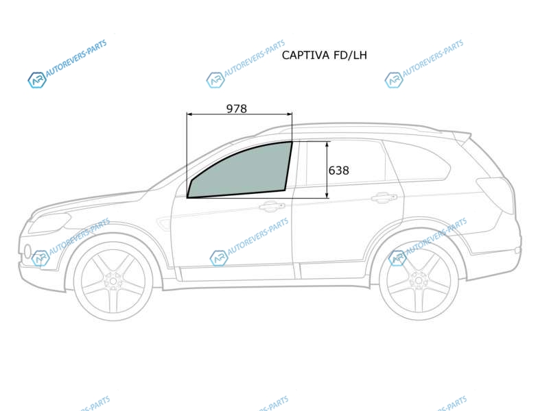 CAPTIVA FDLH Стекло переднее левое опускное CHEVROLET 06-16 OPEL ANTARA 06-16