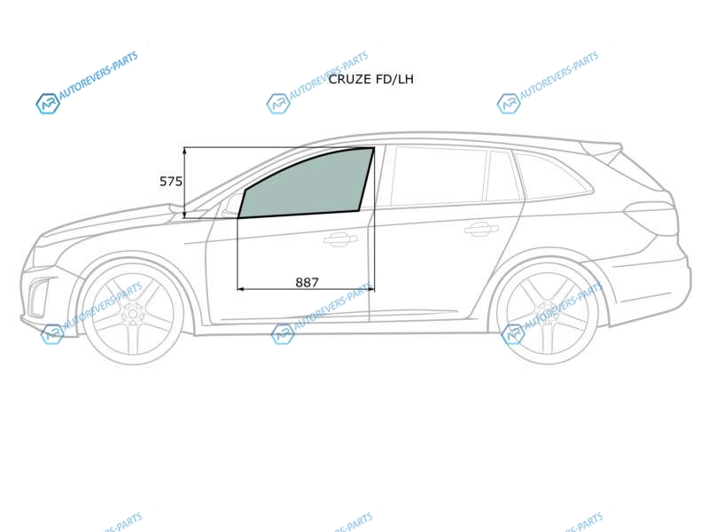CRUZE FDLH Стекло переднее левое опускное CHEVROLET 45D 09-15