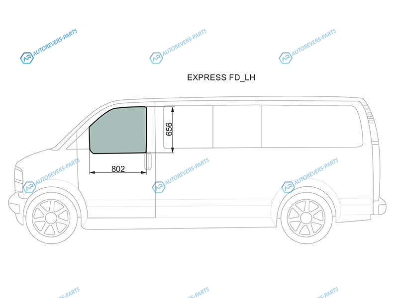 EXPRESS FDLH Стекло переднее левое опускное CHEVROLET VAN 96-02
