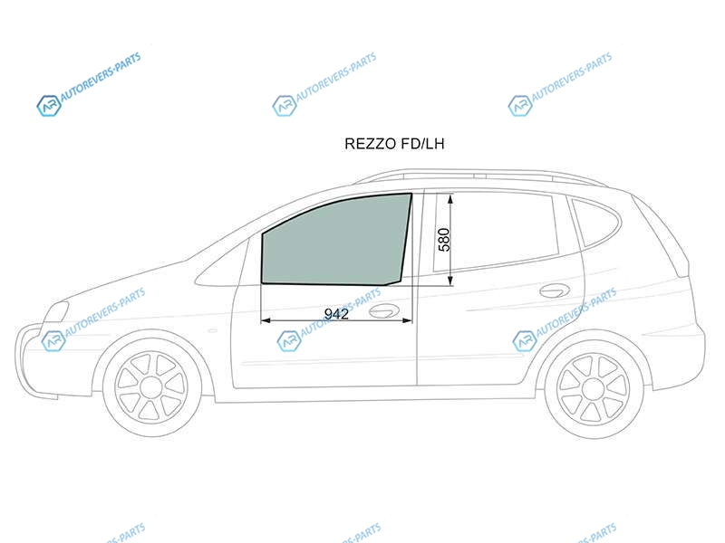 REZZO FDLH Стекло переднее левое опускное CHEVROLET 5D 02-08CHEVROLET TACUMA 02-08
