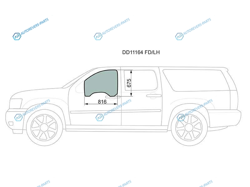 DD11164 FDLH Стекло переднее левое опускное CHEVROLET TAHOE 06-14CHEVROLET SUBURBAN 07-13