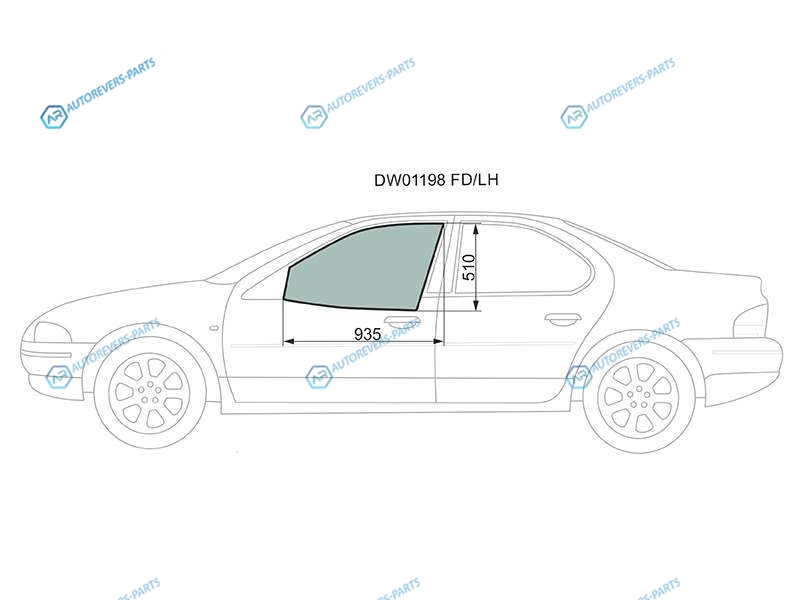 DW01198 FDLH Стекло переднее левое опускное CHRYSLER CIRRUSDODGE STRATUS 4D 95-00