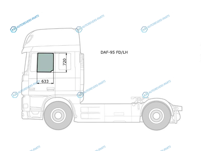 DAF-95 FDLH Стекло переднее левое опускное DAF 95(PEGASO TRONER)TE47 88-08