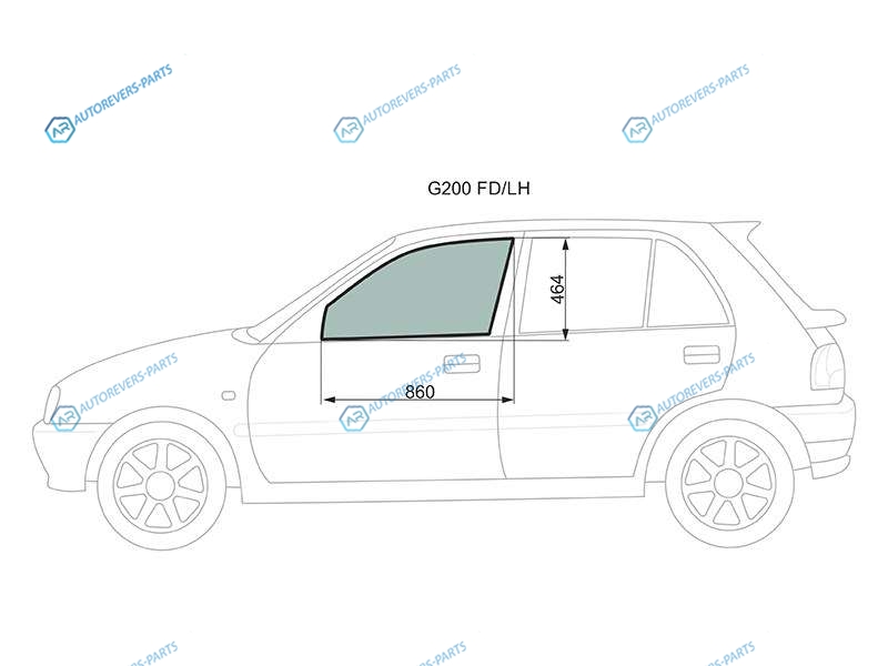 G200 FDLH Стекло переднее левое опускное DAIHATSU CHARADE G20 45D 93-00