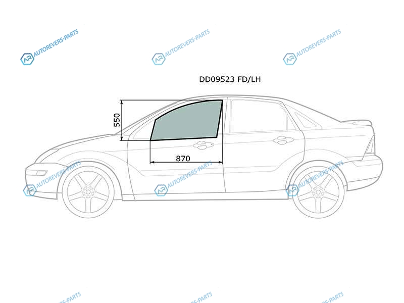 DD09523 FDLH Стекло переднее левое опускное FORD FOCUS (I) 45D 98-05