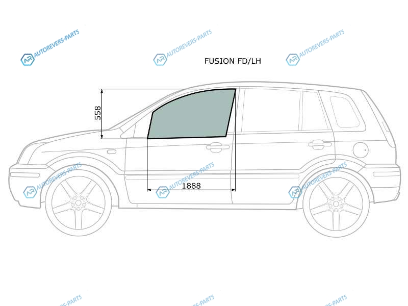 FUSION FDLH Стекло переднее левое опускное FORD 02-12