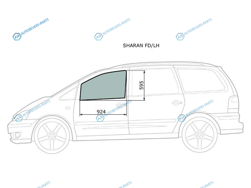 SHARAN FDLH Стекло переднее левое опускное FORD GALAXY 95-06VOLKSWAGEN 95-09