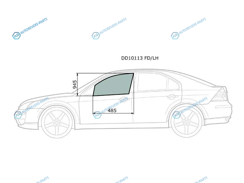 DD10113 FDLH Стекло переднее левое опускное FORD MONDEO 45D 00-07