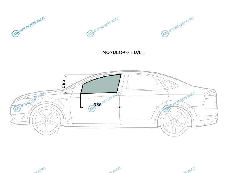 MONDEO-07 FDLH Стекло переднее левое опускное FORD MONDEO 45D 07-14