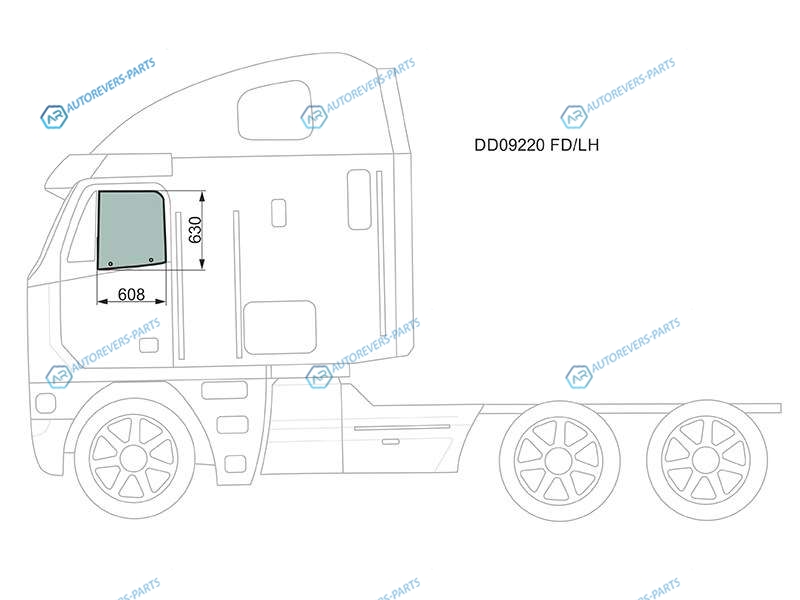 DD09220 FDLH Стекло переднее левое опускное FREIGHTLINER CENTURY CLASS C112120 CONVENTIONAL CAB 97-04