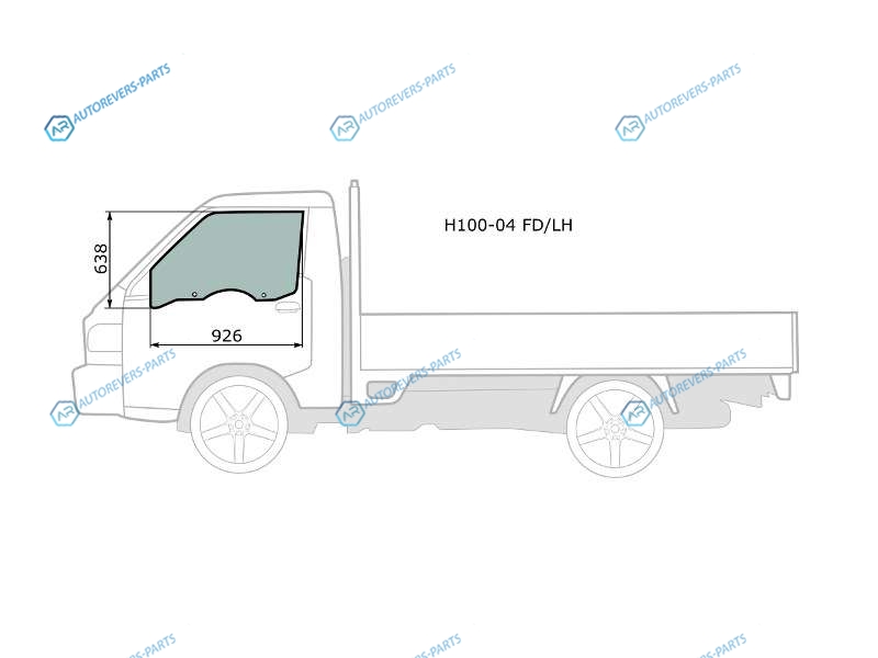 H100-04 FDLH Стекло переднее левое опускное HYUNDAI PORTER H100 TRUCK 04-