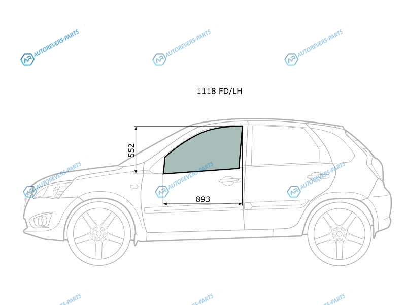 1118 FDLH Стекло переднее левое опускное LADA KALINA 45D SEDWGNHBK 04- GRANTA 11-