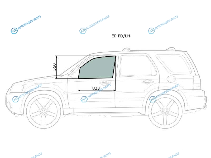 EP FDLH Стекло переднее левое опускное MAZDA TRIBUTE 00-07FORD MAVERICK 00-07ESCAPE I 00-12