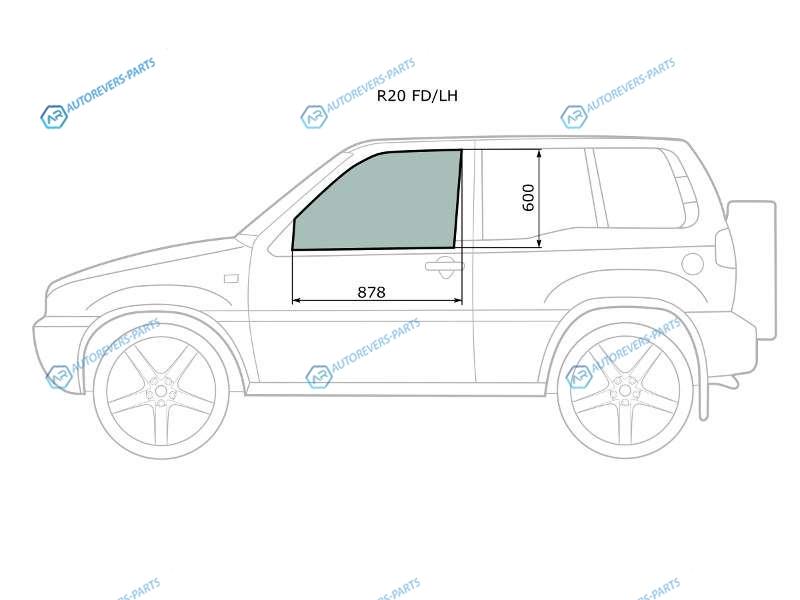 R20 FDLH Стекло переднее левое опускное NISSAN TERRANO II MISTRAL 35D 93-06FORD MAVERICK 93-98