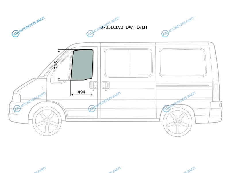 3735LCLV2FDW FDLH Стекло переднее левое опускное PEUGEOT BOXERCITROEN JUMPERFIAT DUCATO 94-06