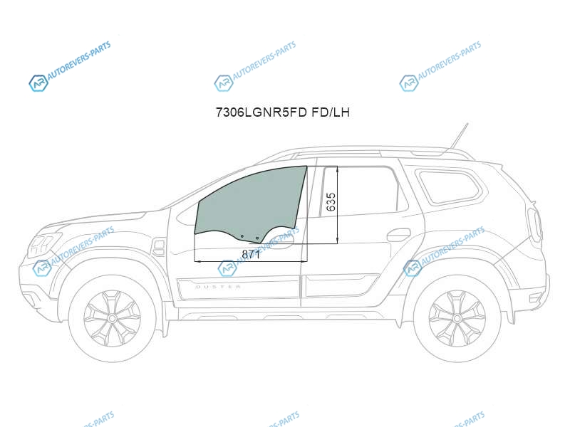 7306LGNR5FD FDLH Стекло переднее левое опускное RENAULT DUSTER 21-