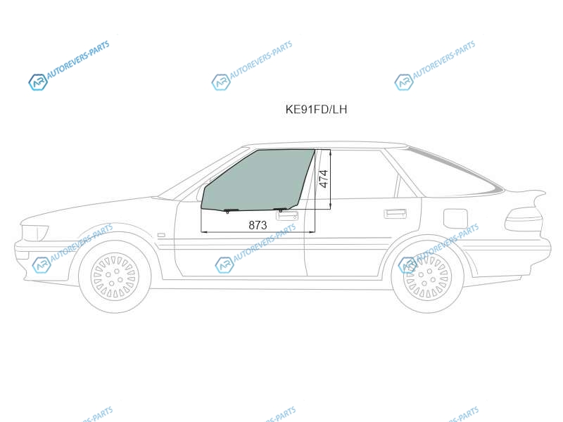 KE91 FDLH Стекло переднее левое опускное TOYOTA COROLLA E9 5D LBKSPRINTER CARIB 88-95