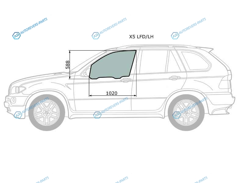 X5 LFDLH Стекло переднее левое опускное триплекс BMW E53 00-06