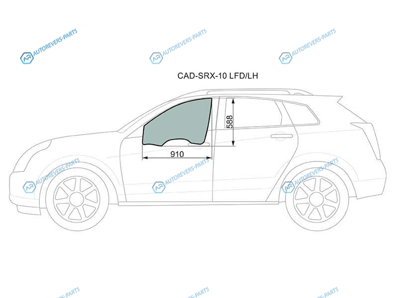 CAD-SRX-10 LFDLH Стекло переднее левое опускное триплекс CADILLAC SRX 10-16
