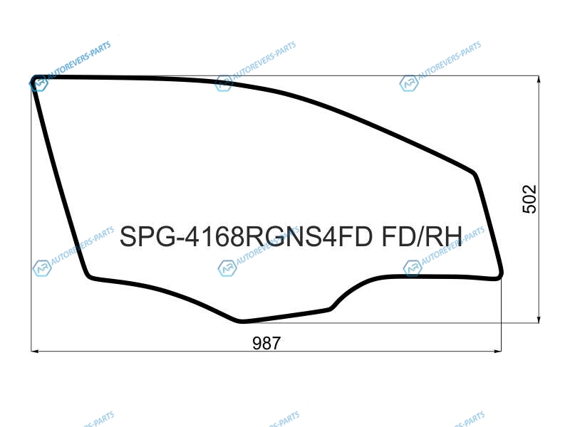 SPG-4168RGNS4FD FDRH Стекло переднее правое опускное HYUNDAI ACCENTSOLARIS 4D 17-