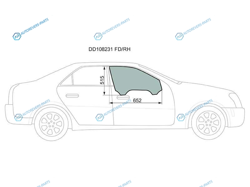 DD10831 FDRH Стекло переднее правое опускное CADILLAC STS 05-11