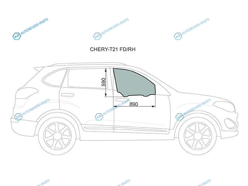 CHERY-T21 FDRH Стекло переднее правое опускное CHERY TIGGO 14-