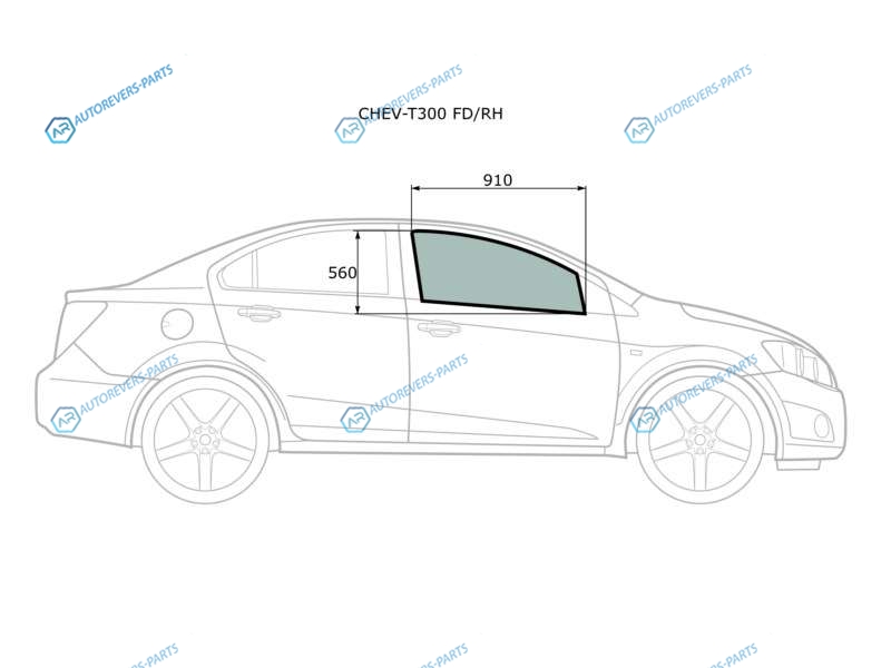 CHEV-T300 FDRH Стекло переднее правое опускное CHEVROLET AVEO 45D 11-