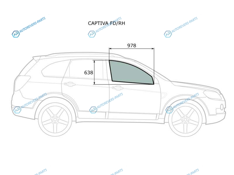 CAPTIVA FDRH Стекло переднее правое опускное CHEVROLET 06-16 OPEL ANTARA 06-16