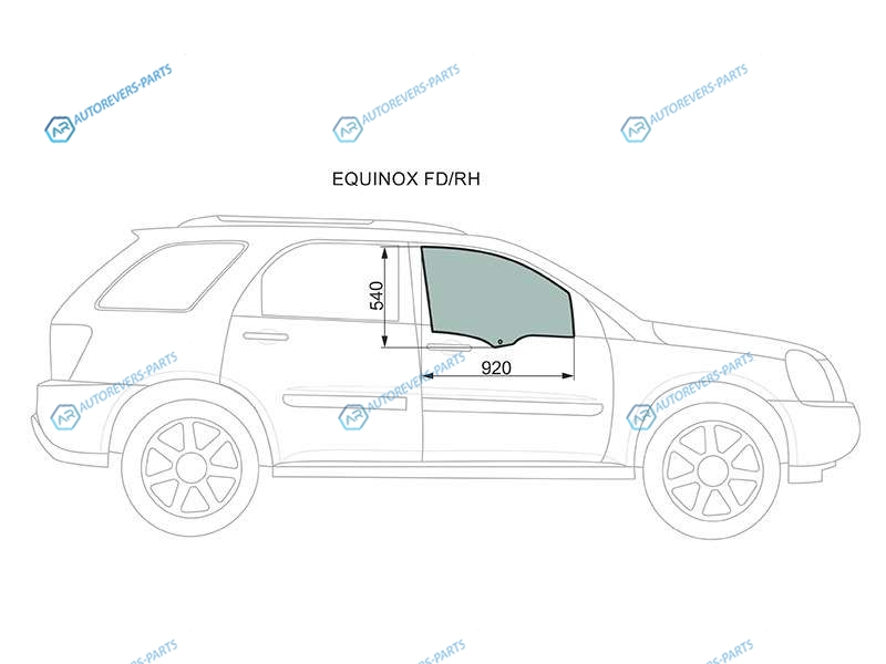 EQUINOX FDRH Стекло переднее правое опускное CHEVROLET 04-09