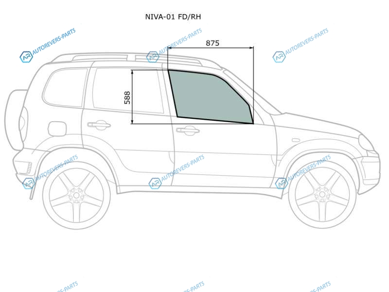 NIVA-01 FDRH Стекло переднее правое опускное CHEVROLET NIVA 02-
