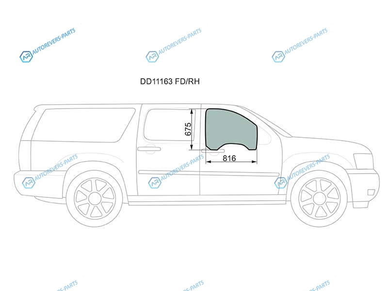 DD11163 FDRH Стекло переднее правое опускное CHEVROLET TAHOE 06-14CHEVROLET SUBURBAN 07-13