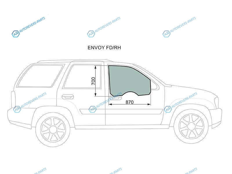 ENVOY FDRH Стекло переднее правое опускное CHEVROLET TRAILBLAZER 01-10