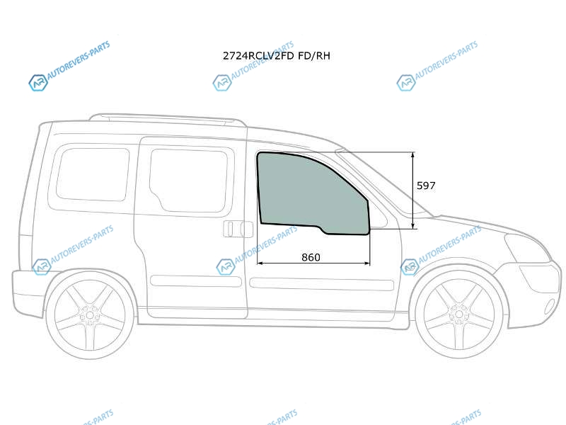 2724RCLV2FD FDRH Стекло переднее правое опускное CITROEN BERLINGO 96-11PEUGEOT PARTNER 96-11