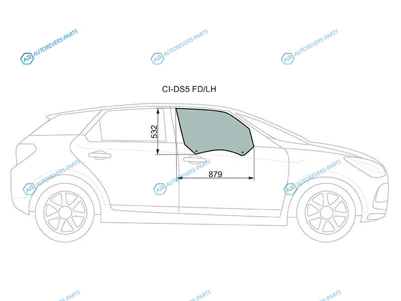 CI-DS5 FDRH Стекло переднее правое опускное CITROEN DS5 5D HBK 12-15