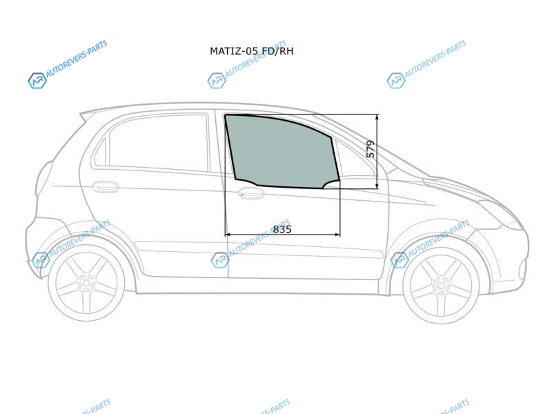 MATIZ-05 FDRH Стекло переднее правое опускное DAEWOO MATIZ IICHEVROLET SPARK 5D HBK 05-10