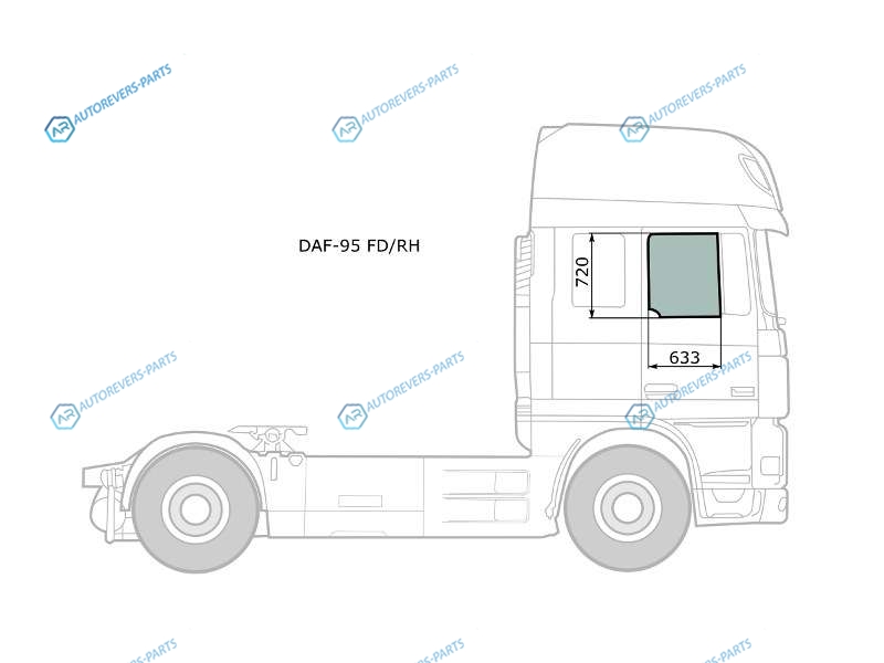 DAF-95 FDRH Стекло переднее правое опускное DAF 95(PEGASO TRONER)TE47 88-08