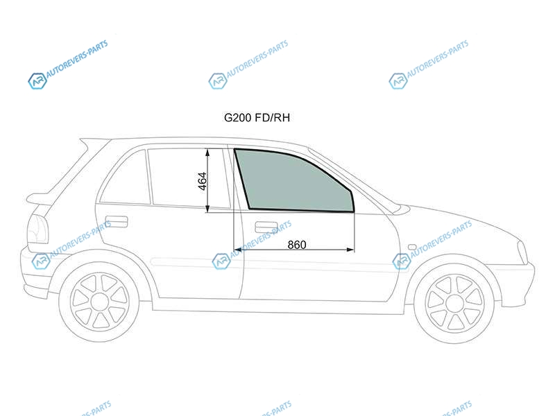 G200 FDRH Стекло переднее правое опускное DAIHATSU CHARADE G20 45D 93-00