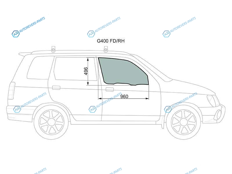 G400 FDRH Стекло переднее правое опускное DAIHATSU PYZAR 5D WGN 96-02